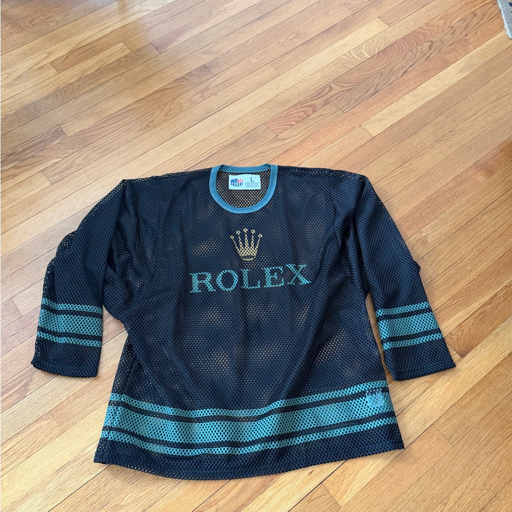 Rolex Black And Green Mesh Shirt